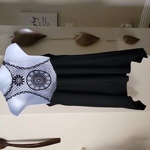 Portocruz Plus Size Lace Racerback Shark bite Cover Up black size 2X